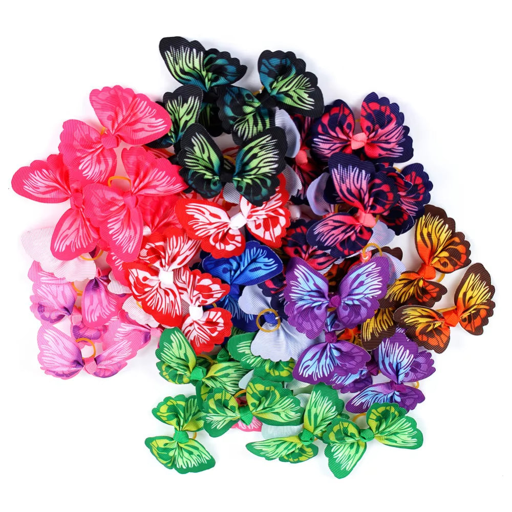 Groom8 50 Pcs Butterfly Design Dog Hair Bows