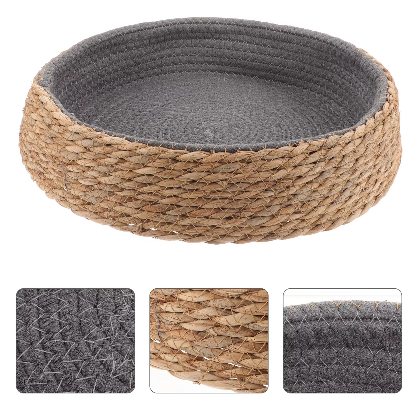 Woven Grass Wicker Pet Nest Bed
