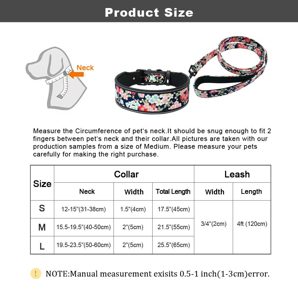 GlowStride Reflective Nylon Dog Collar & Leash Set