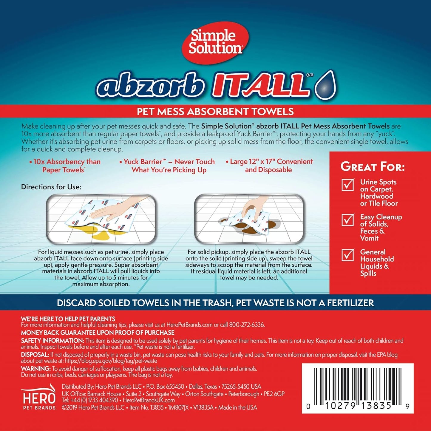 Abzorbitall Pet Mess Towels