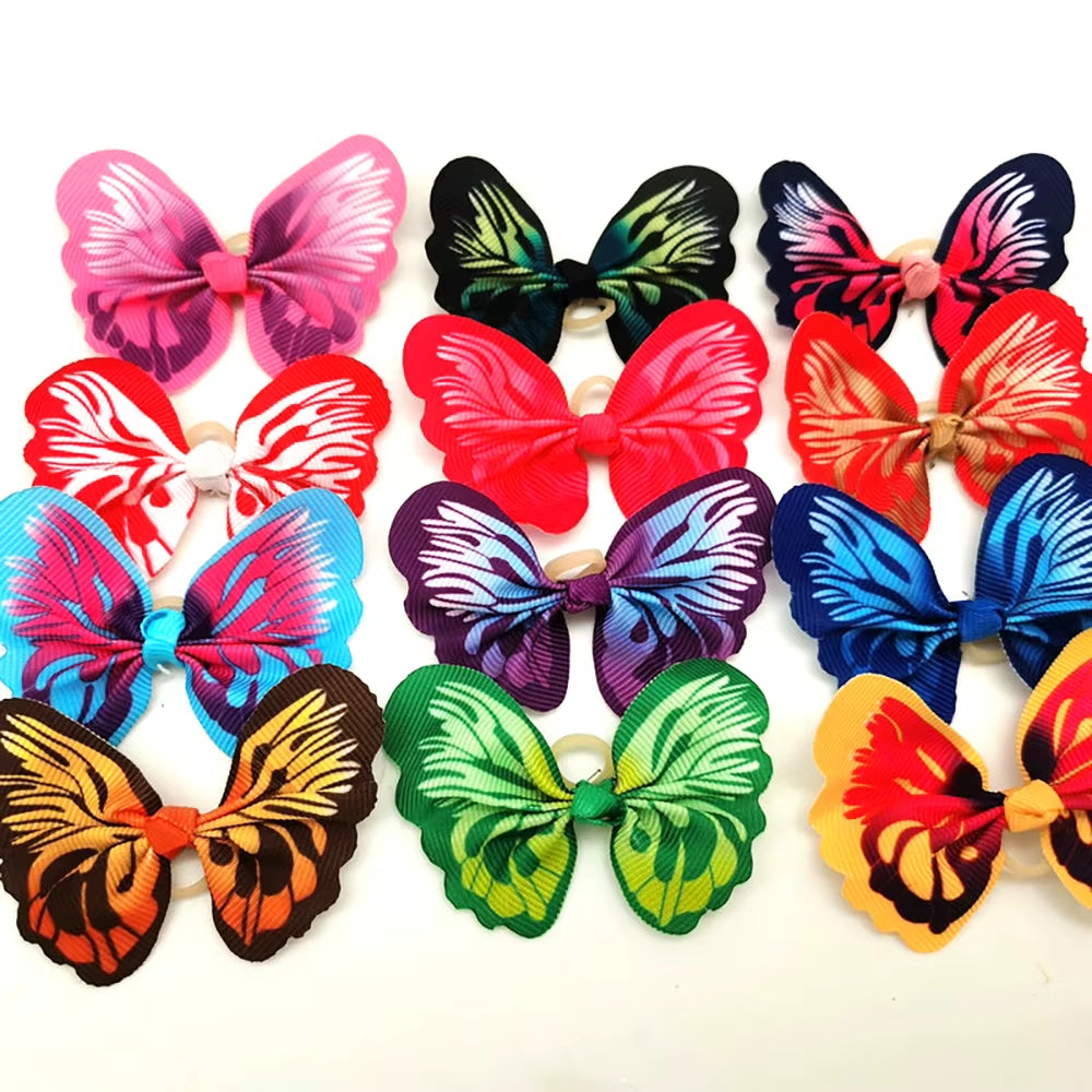 Groom8 50 Pcs Butterfly Design Dog Hair Bows