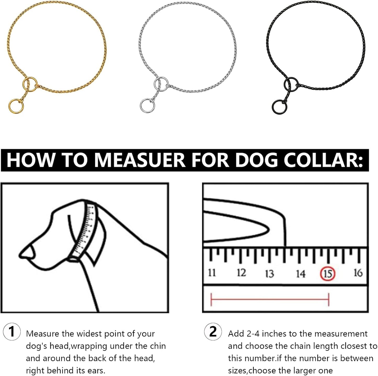 GoldGuard Luxury Adjustable Prong Dog Training Collar