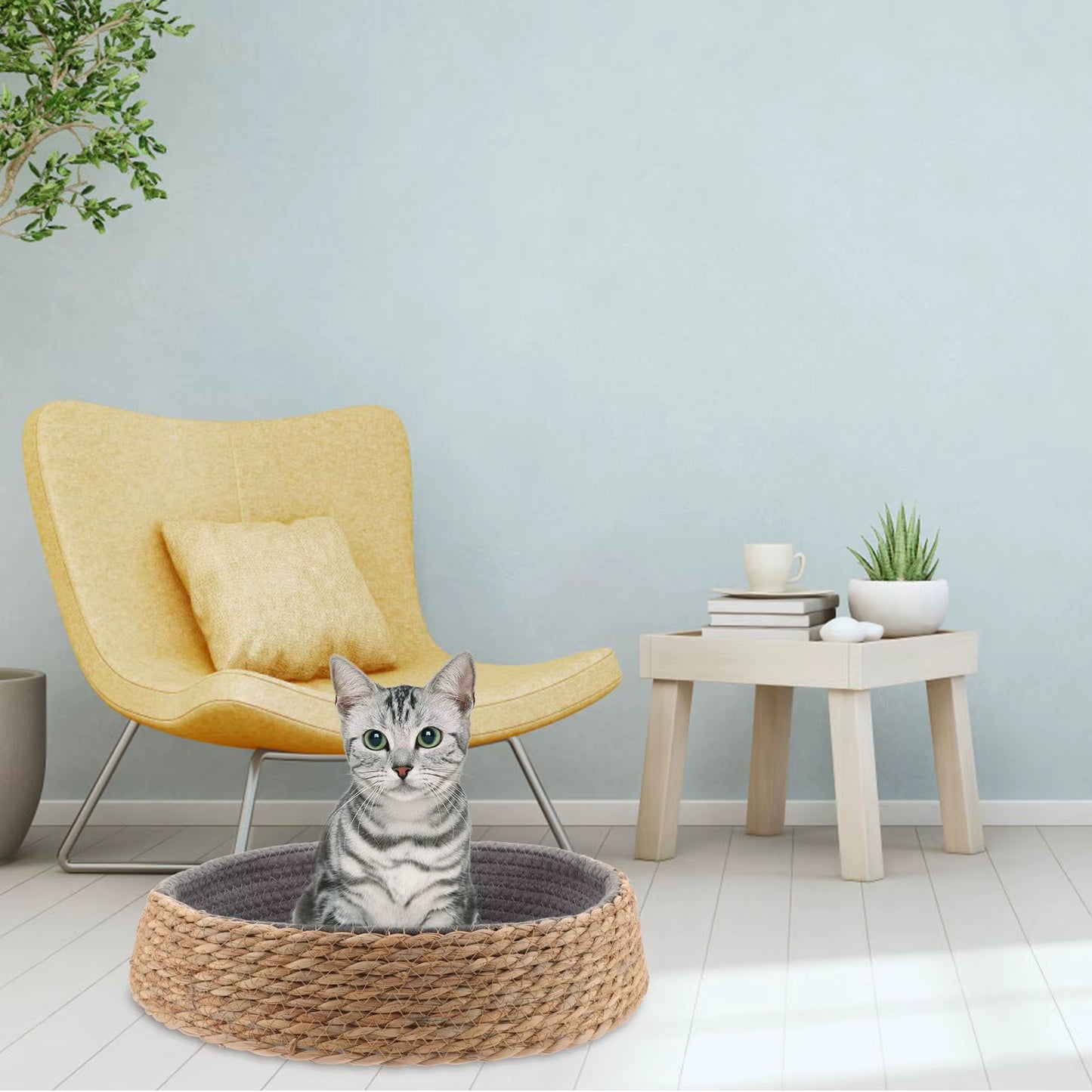 Woven Grass Wicker Pet Nest Bed