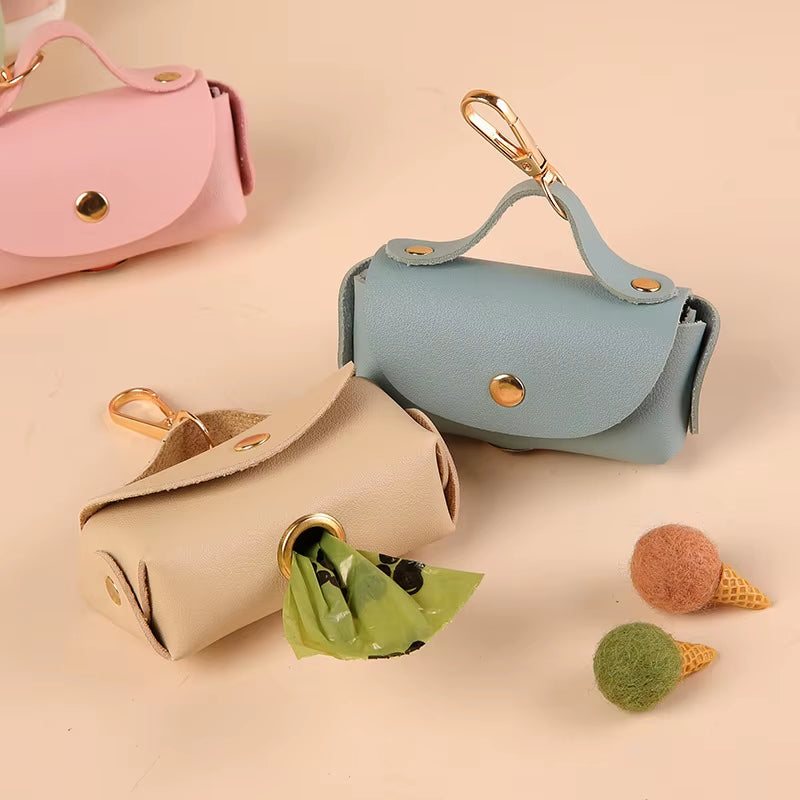  Artificial Leather Poop Bag Dispenser & Organizer