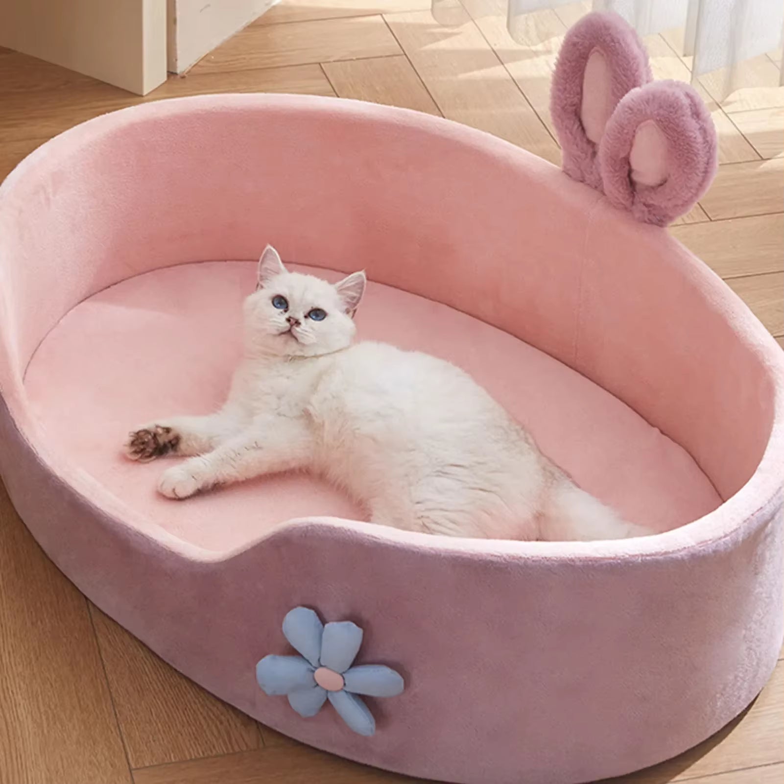 CozyNest Year-Round Pet Lounger – Pink Edition