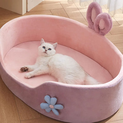 CozyNest Year-Round Pet Lounger – Pink Edition