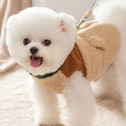  Brown Wool Grain Two-Legged Pet Cardigan