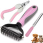 Pets Fur Knot Cutter & Grooming Tool – Double-Sided Comb with Nail Clippers
