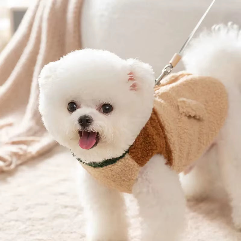  Brown Wool Grain Two-Legged Pet Cardigan