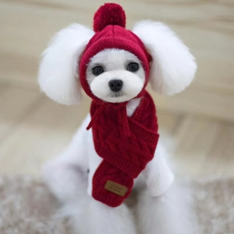  Winter Warm Knitted Hat+Scarf 