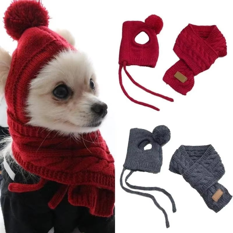  Winter Warm Knitted Hat+Scarf 