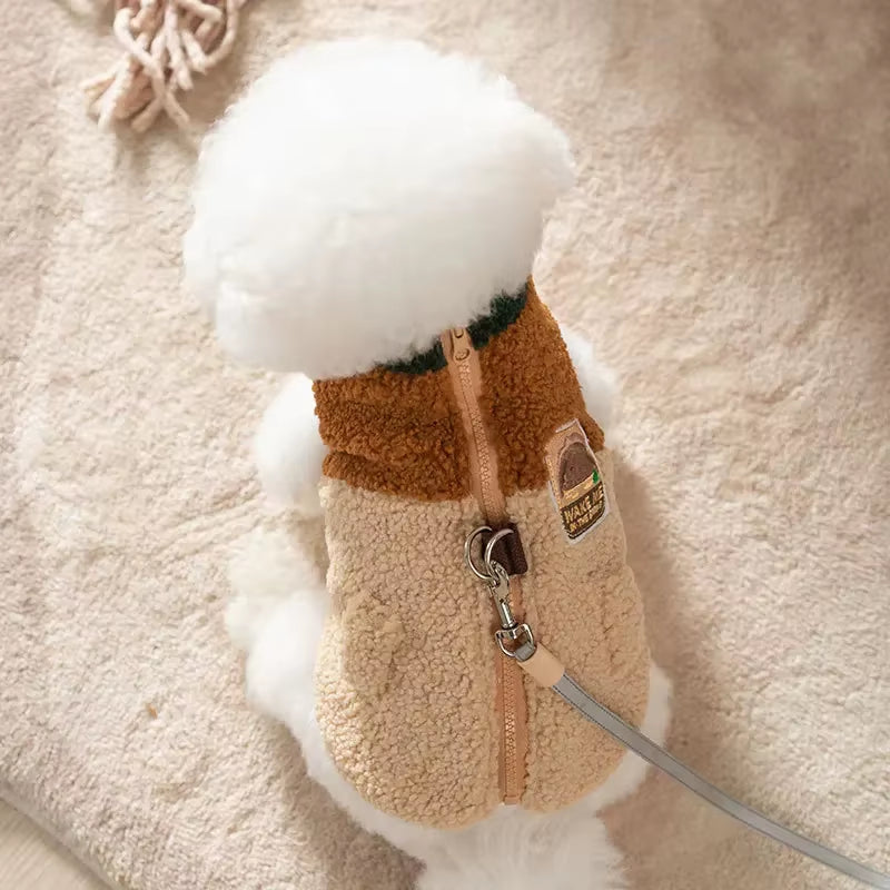  Brown Wool Grain Two-Legged Pet Cardigan