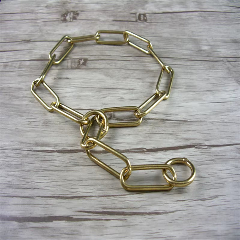 BrassGuard Solid Brass P-Chain Dog Collar