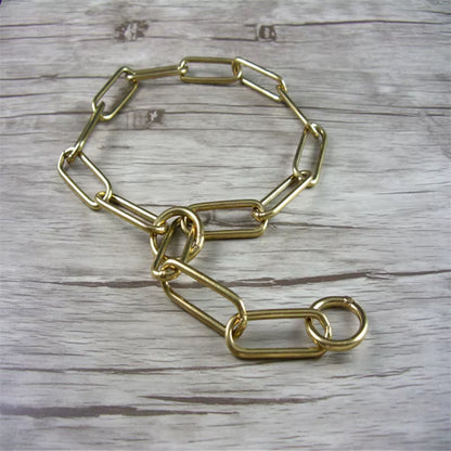 BrassGuard Solid Brass P-Chain Dog Collar
