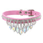 Sassy Cat Jeweled PU Leather Pet Collar with Rhinestone Buckle