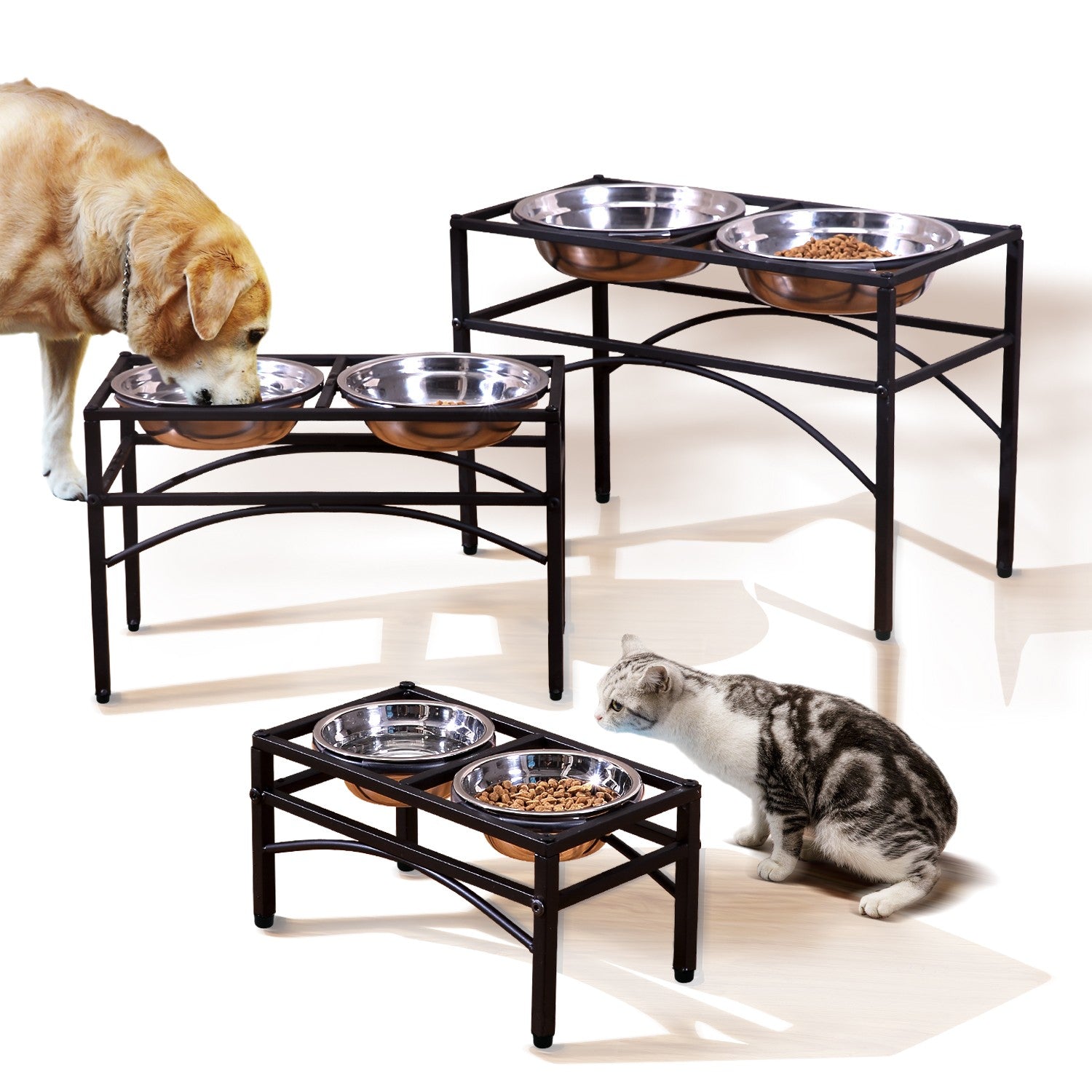 Pawevo Dual Elevated Stainless Steel Pet Feeder