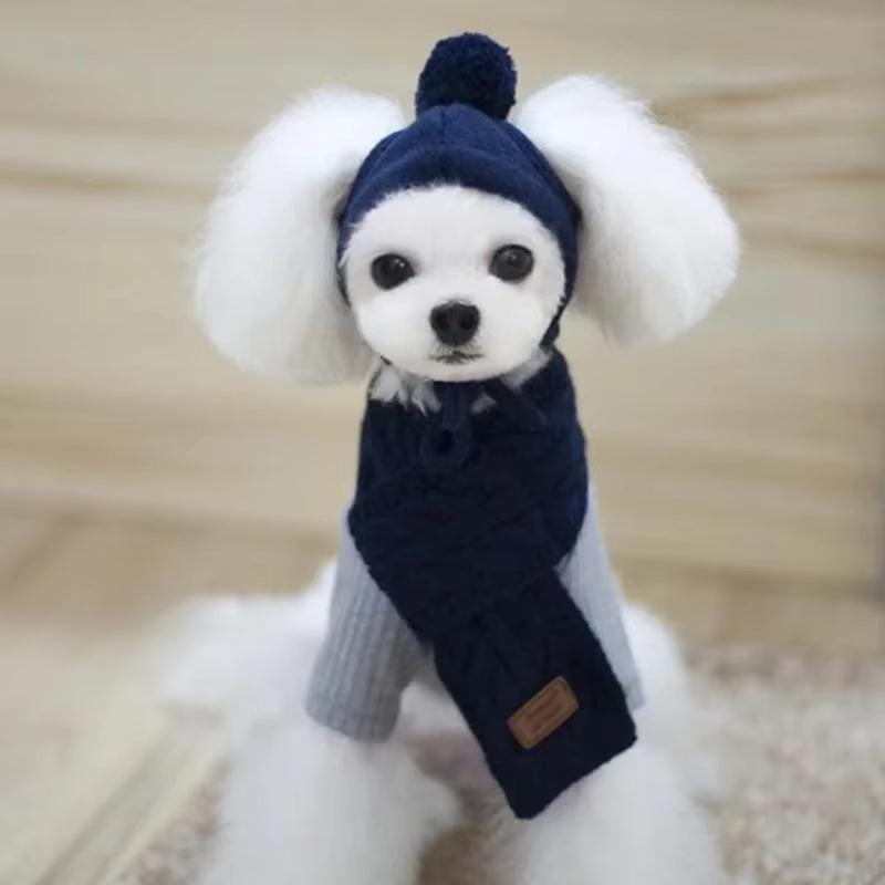  Winter Warm Knitted Hat+Scarf 