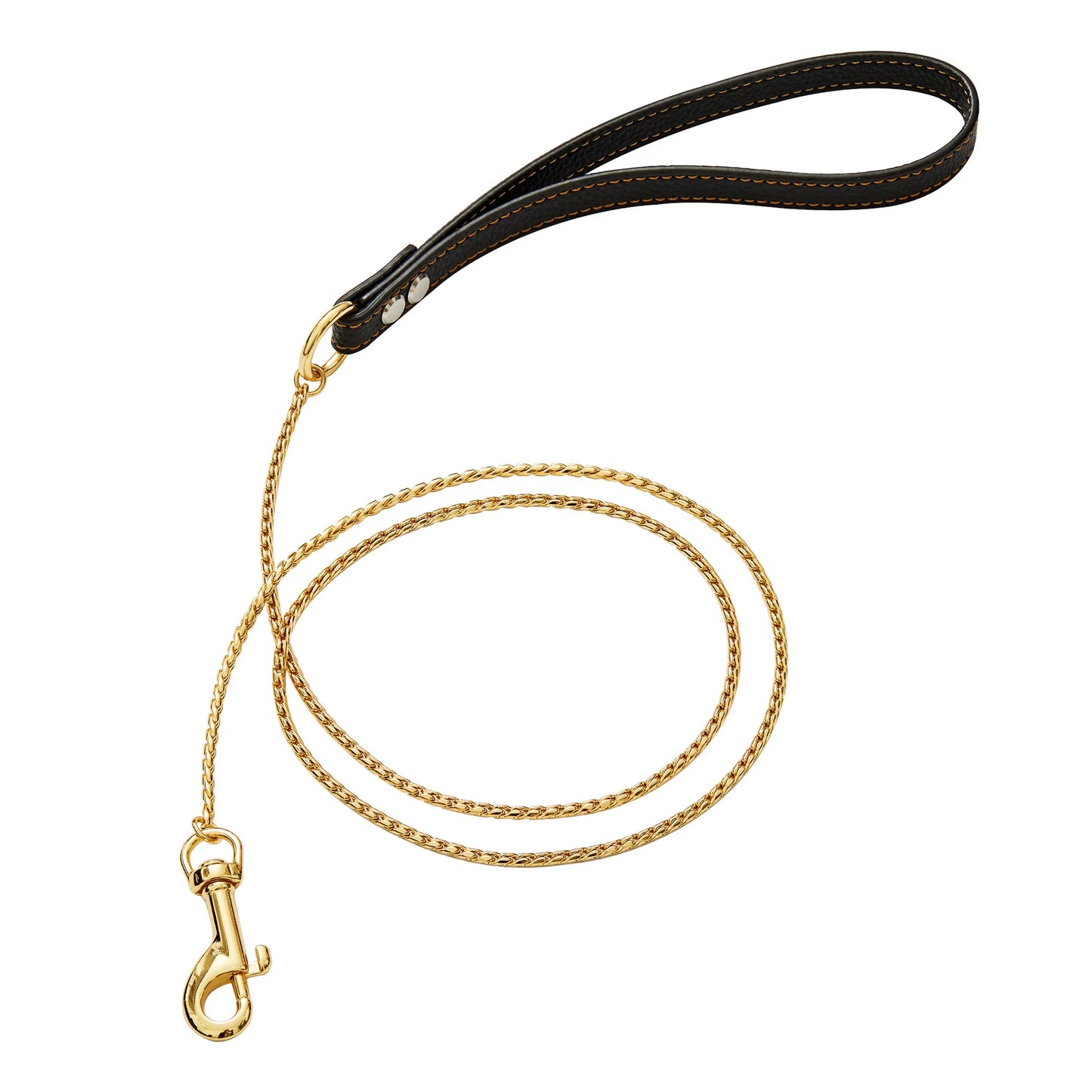 Sassy Barker Deluxe Gold 120cm Stainless Steel Dog Leash