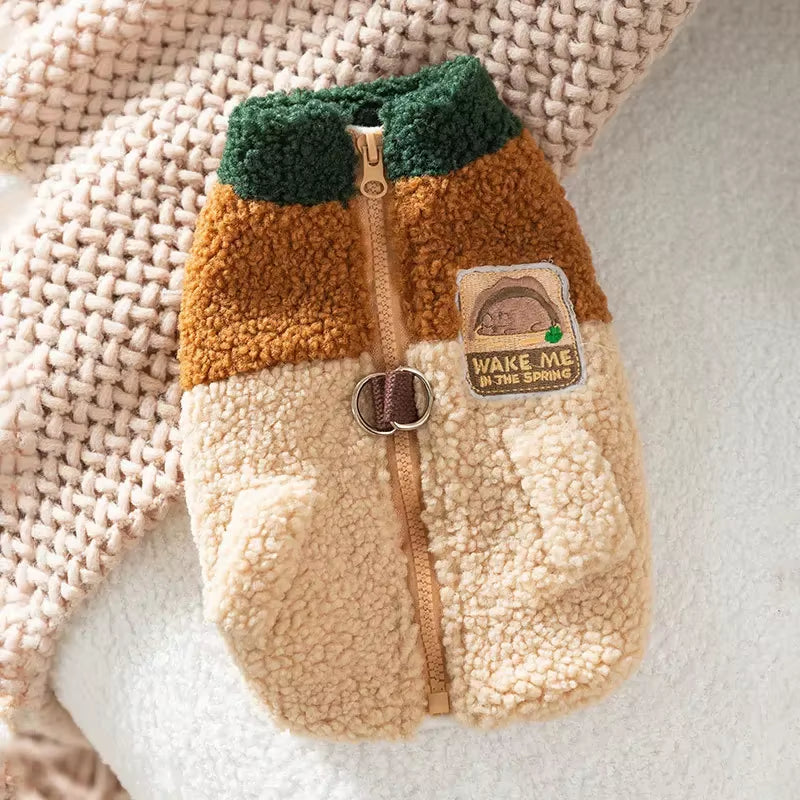  Brown Wool Grain Two-Legged Pet Cardigan