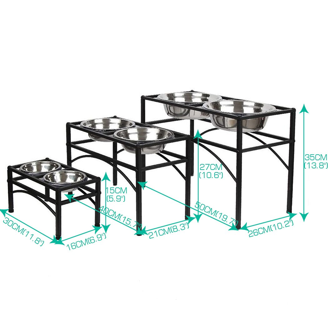 Pawevo Dual Elevated Stainless Steel Pet Feeder