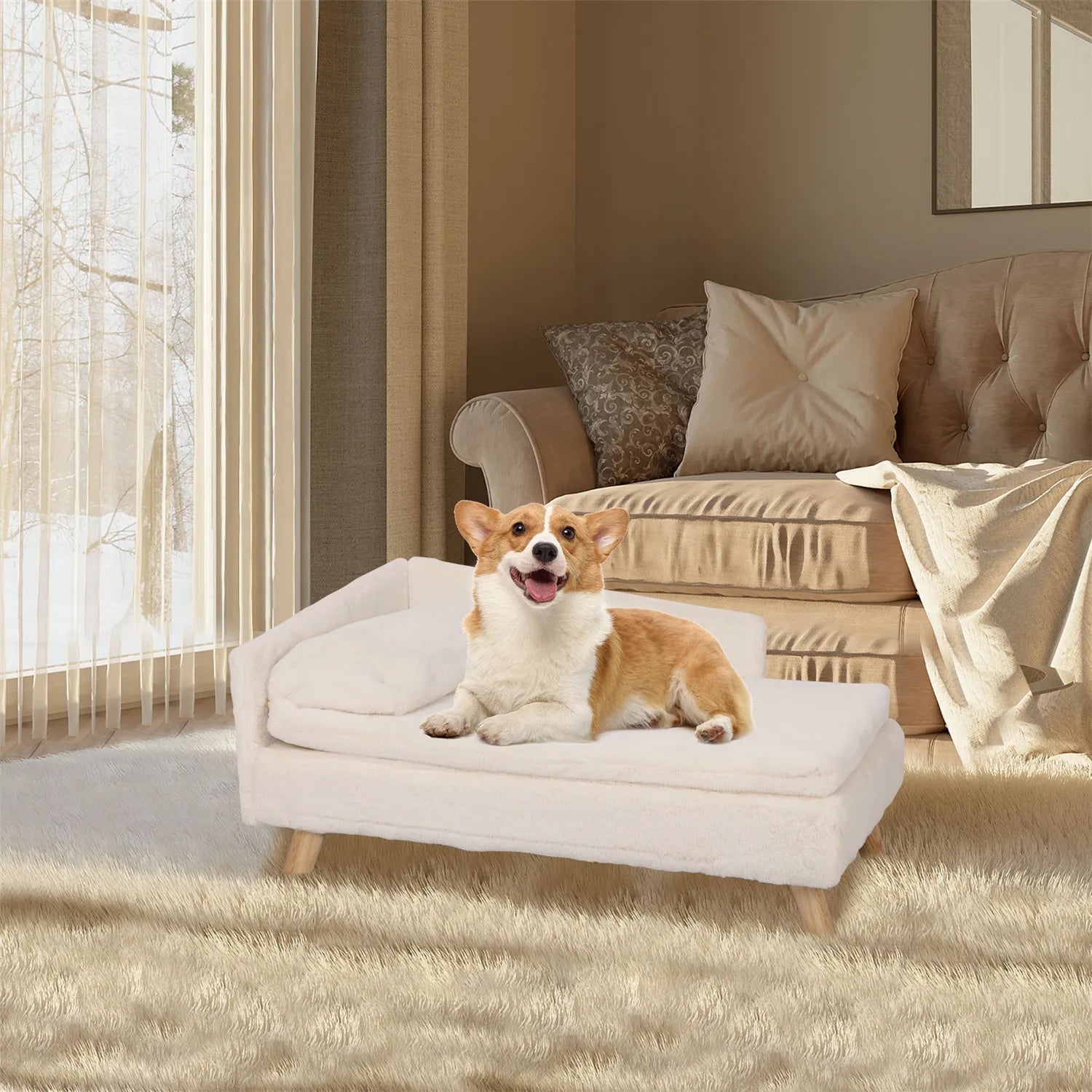 SCAND Nordic L-Shape Dog Sofa Bed