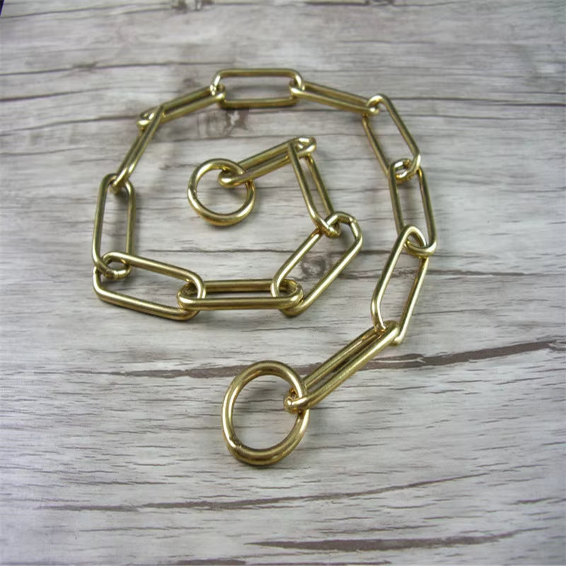 BrassGuard Solid Brass P-Chain Dog Collar